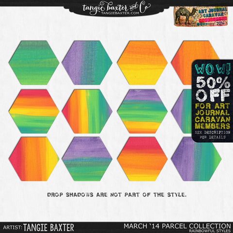 Art Journal Caravan 2014 {March Collection} Rainbowful Styles