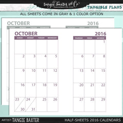 Tangible Plans™ Half Sheets 2016 Graphic Calendar