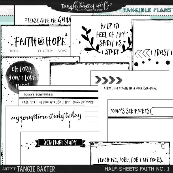 Tangible Plans™ Half Sheets Faith & Scripture Study No. 1