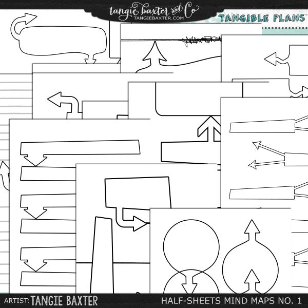 Tangible Plans™ Half Sheets Mind Maps (for Brainstorming)
