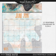 Tangible Plans™ Printable 2016 Calendar
