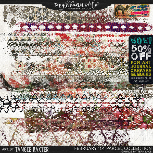 Art Journal Caravan 2014 {February Collection} Grunge Pattern Lace