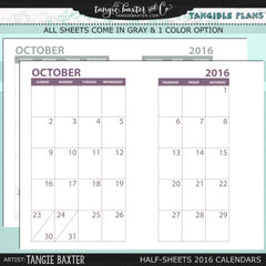 Tangible Plans™ Half Sheets 2016 Graphic Calendar