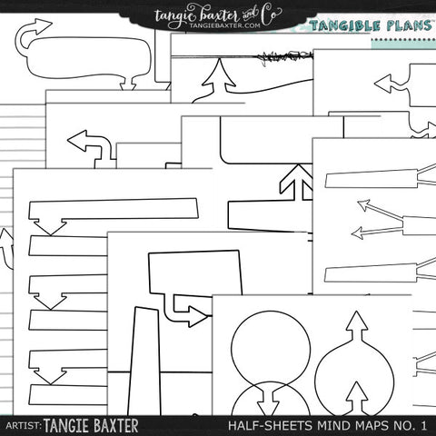 Tangible Plans™ Half Sheets Mind Maps (for Brainstorming)
