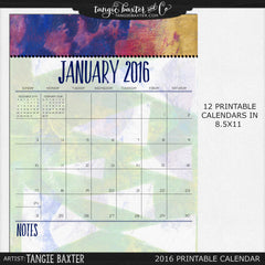 Tangible Plans™ Printable 2016 Calendar